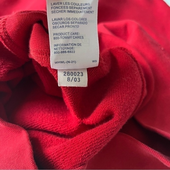 Tommy Hilfiger Y2K Sweatshirt Quarter Zip Red XL - Picture 10 of 14